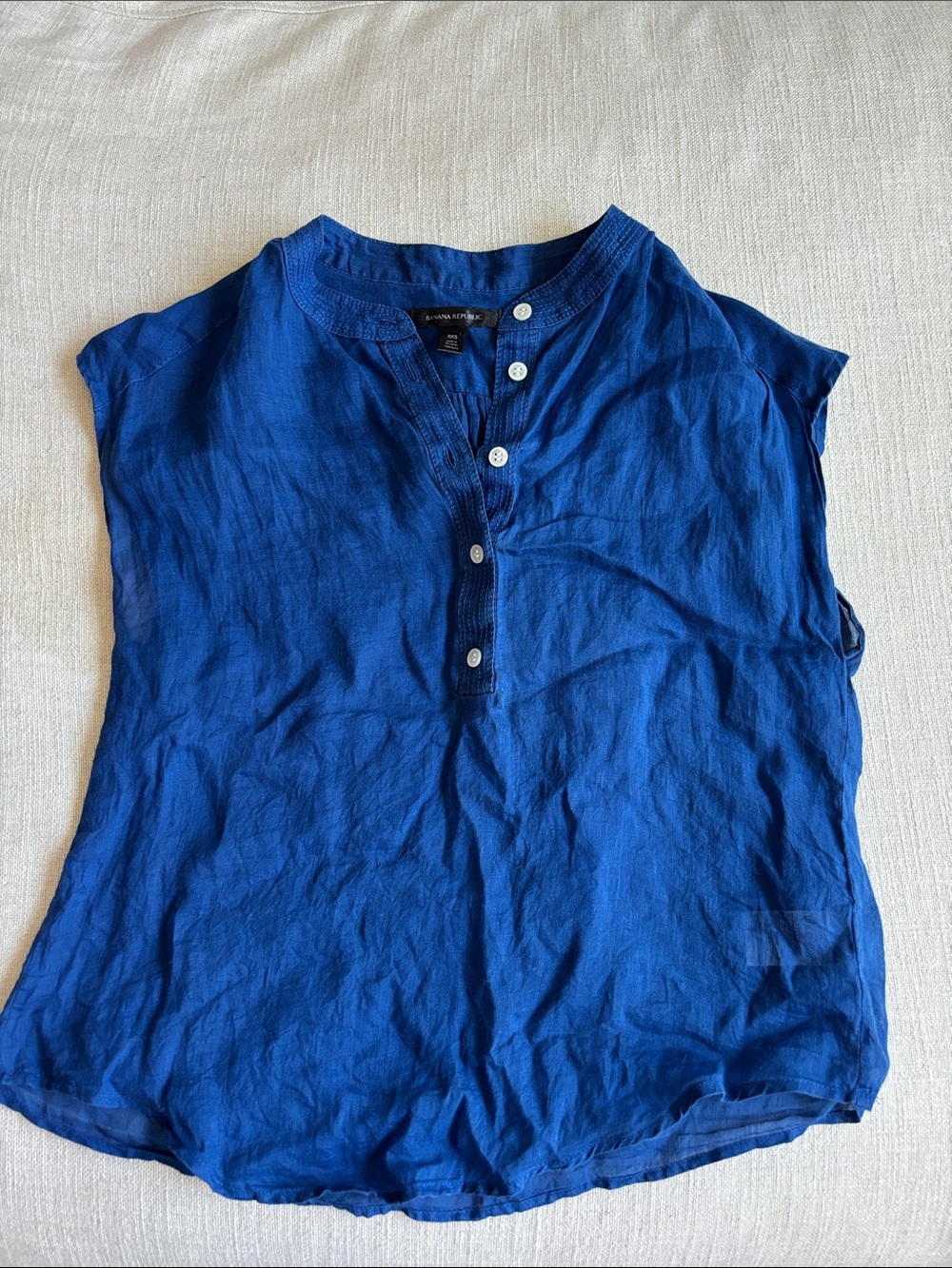 Banana Republic Royal Blue Henley Button Top